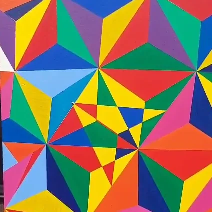 Close detail: the tessellation repeating, with smaller triangles nested inside larger ones.